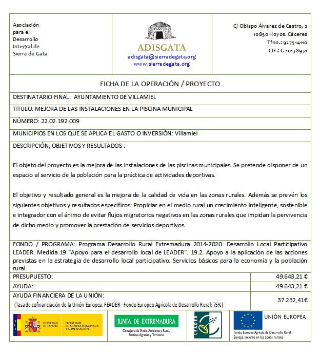 cartel descriptivo de la subvención
