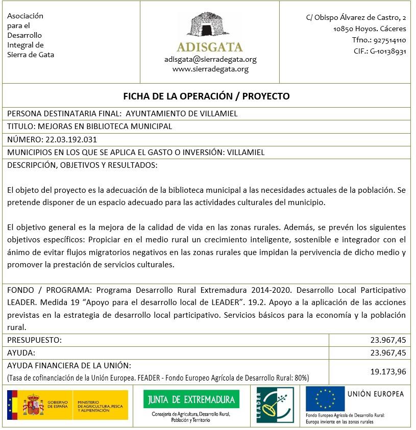 cartel descriptivo de la subvención